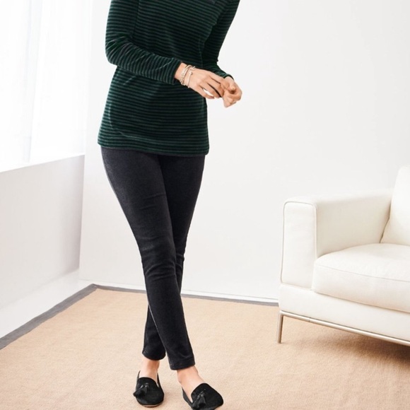 Talbots Velour High Waist Leggings size 14‎ side zipper - Picture 1 of 10